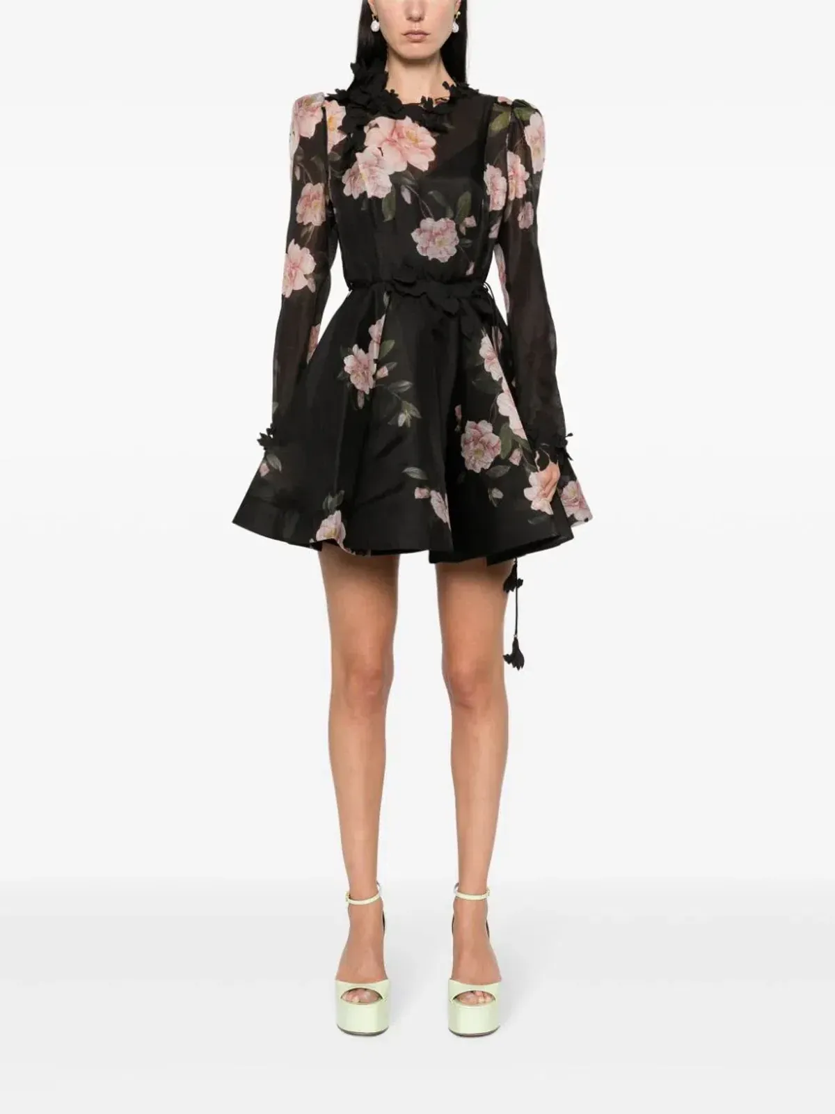 Zimmermann Natura Liftoff Mini Dress in Black Camellia Size AU 14  - Image 1