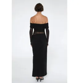 BENNI Yasmin Off-Shoulder Maxi Dress Black Size AU 10  for rent on The Volte - image 2