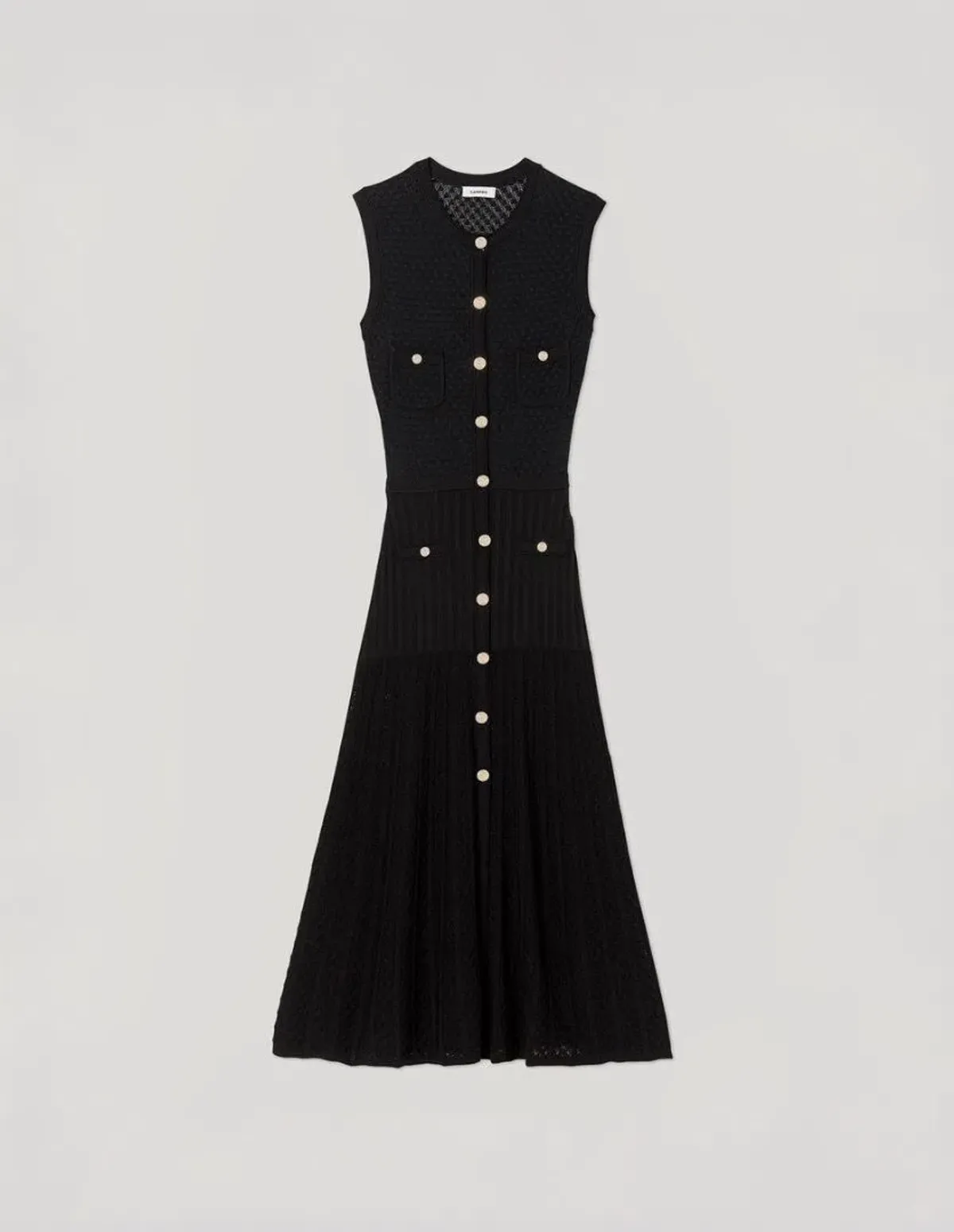 Sandro Tuileries Knit Midi Dress Black Size 38 / AU 8 - Image 5