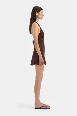 Sir the Label Toni Halter Mini Dress Chocolate Dot Size 1 / AU 8 for rent on The Volte - image 4