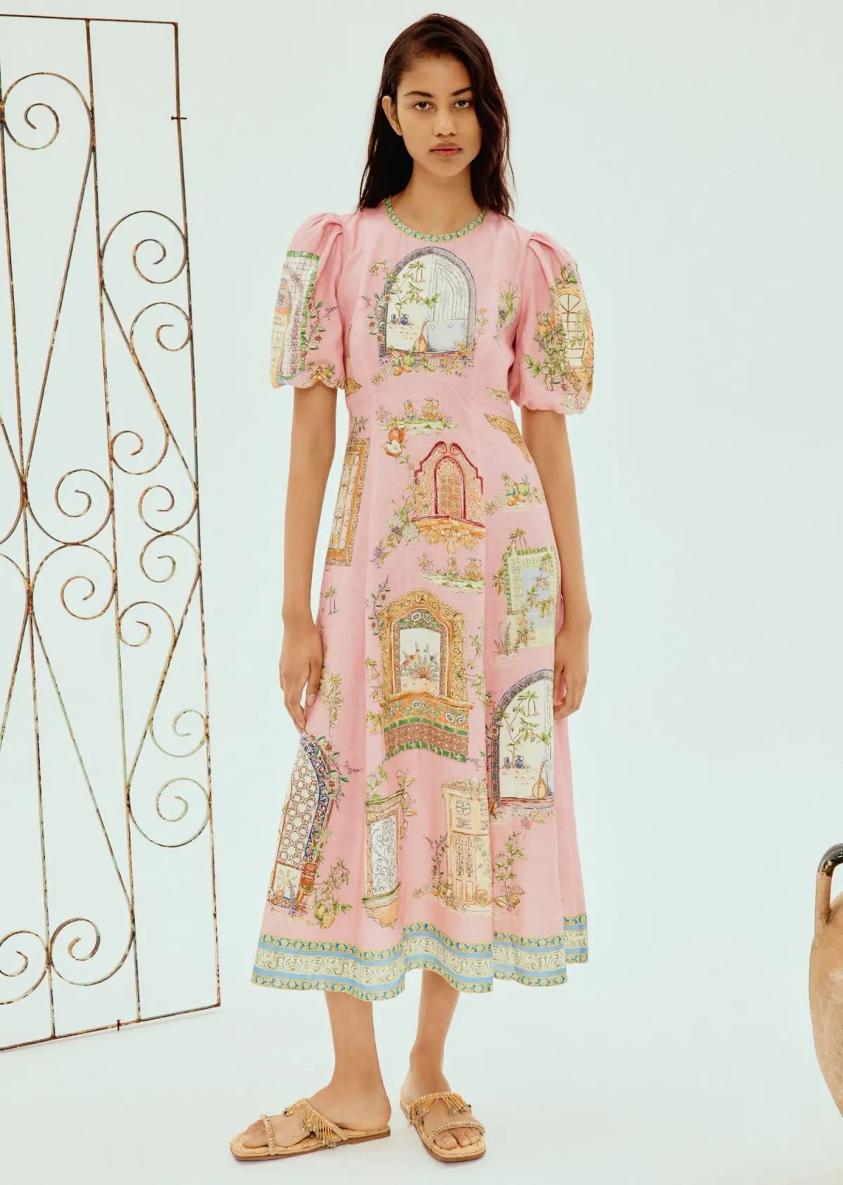 Alemais Monte Midi Dress Pink Size 8 - Image 1