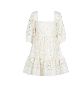 Shona Joy Fryda Broderie Anglaise Mini Dress Cream Size S / AU 8 for rent on The Volte - image 4
