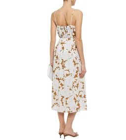 Vince Dress Midi Tropical Bloom Twist Teakwood Floral Size L / AU 12  for rent on The Volte - image 2