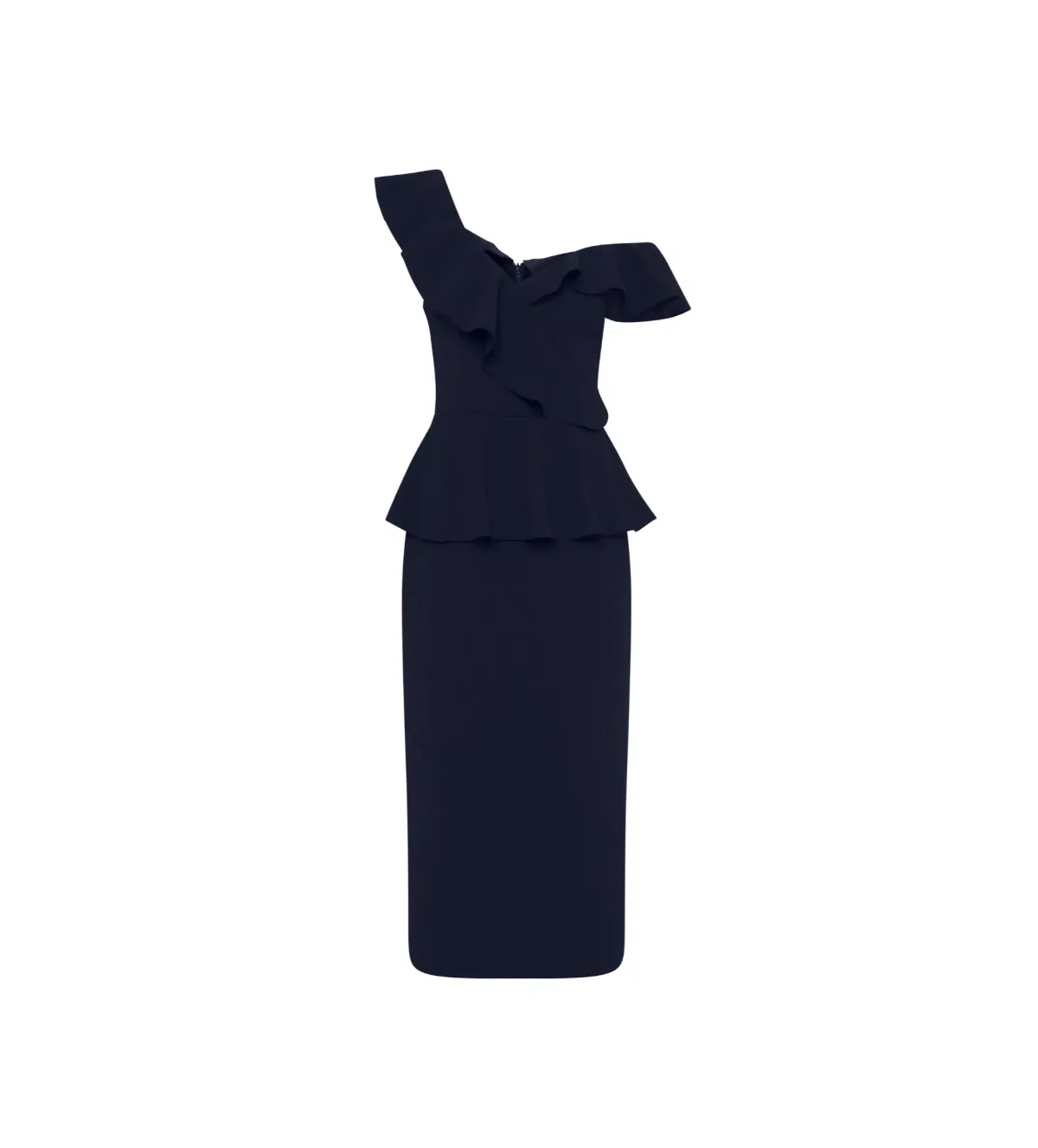 Rebecca Vallance Grace Frill Midi Dress Navy Size AU 10 - Image 5