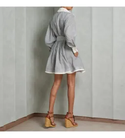Zimmermann Illustration Tuck Mini Dress in Stripe Size 0P/AU 6 for rent on The Volte - image 3