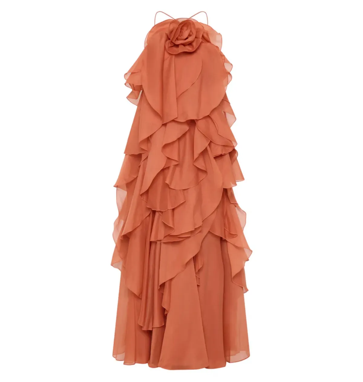Aje Pandorea Layered Maxi Dress Coral Clay Size AU 8 - Image 4