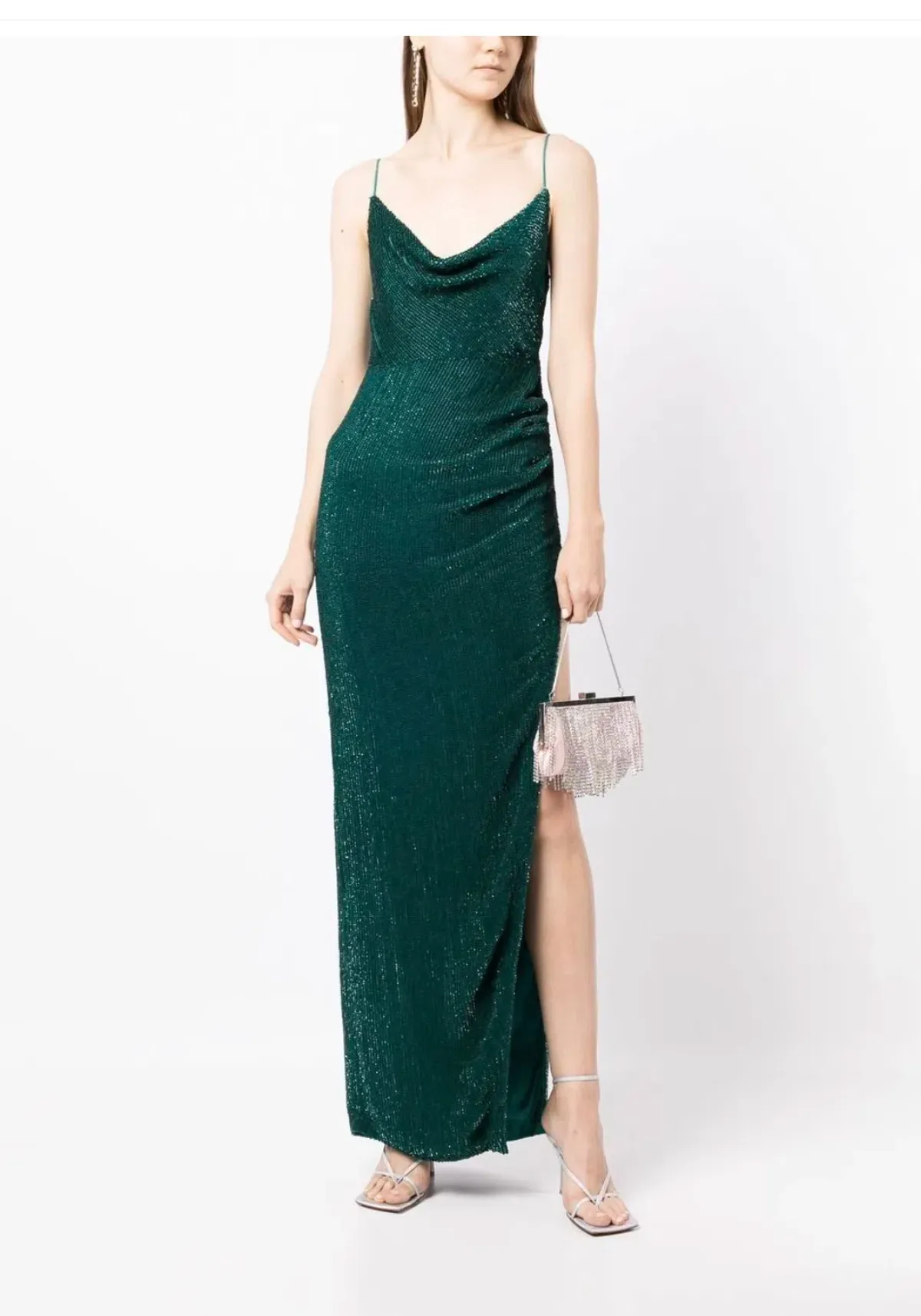 Retrofete Katya Dress Emerald Green Sequin Size AU 8 - Image 3