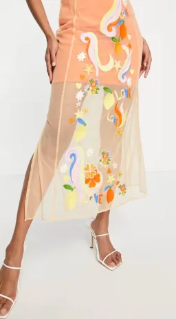 Never Fully Dressed Orange Midi Dress Orange Size AU 14 for rent on The Volte - image 3