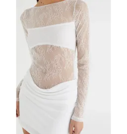 Benni The Yana Lace Mini Dress White Size AU 10  for rent on The Volte - image 2