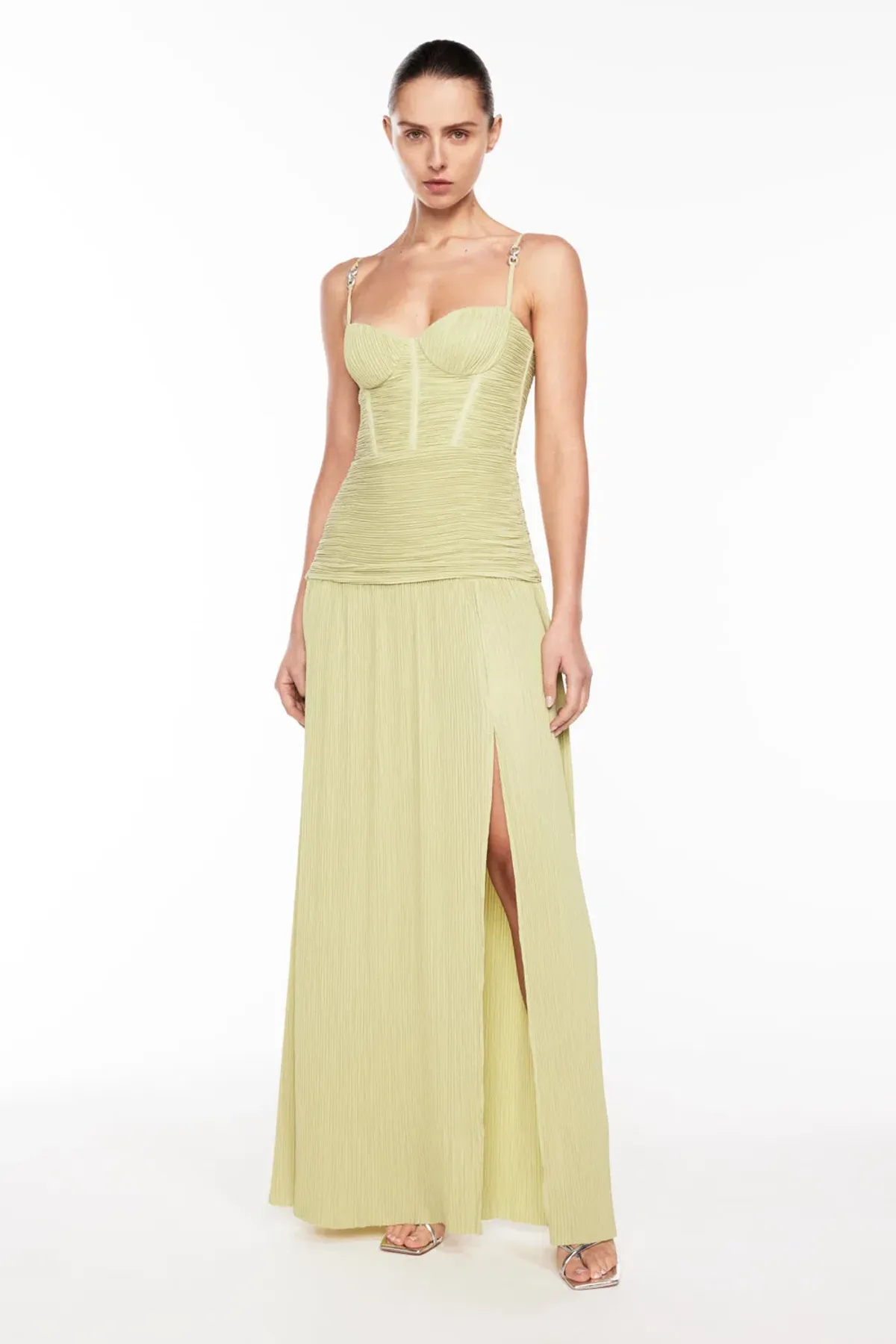 Manning Cartell Double Time Pleat Dress In Pistachio Size 8 - Image 1