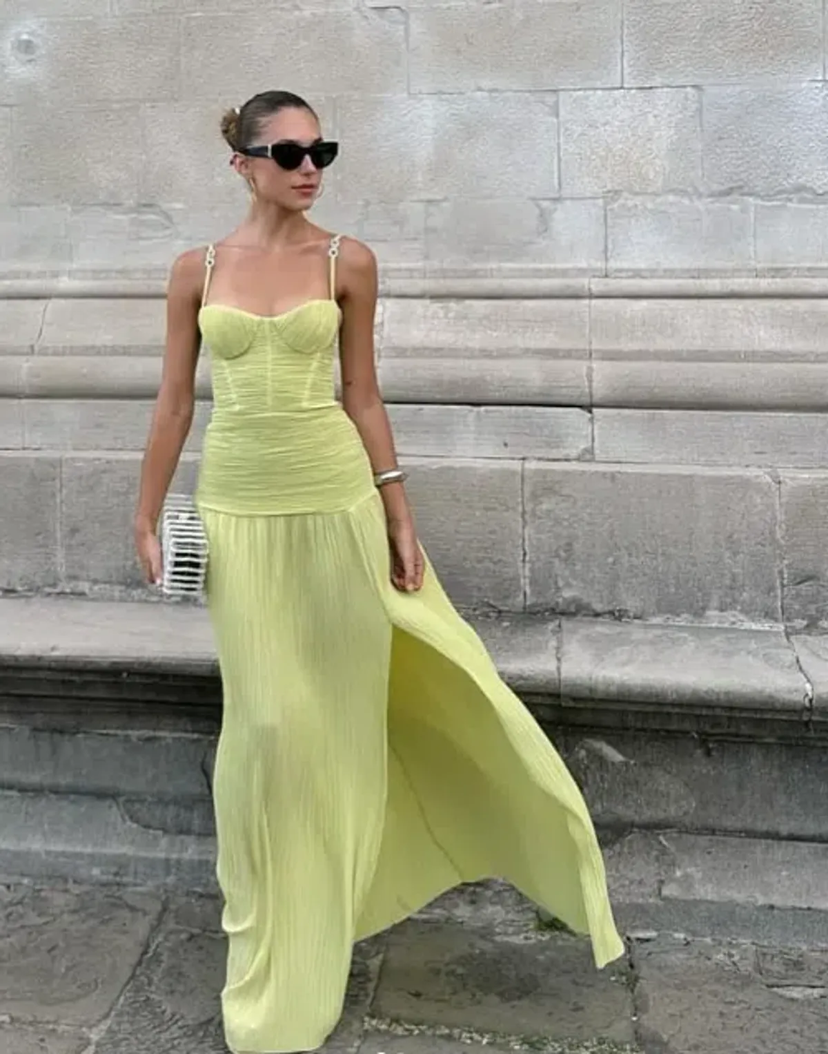 Manning Cartell Double Time Pleat Dress In Pistachio Size 8 - Image 3