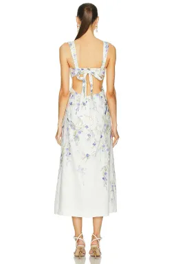 Zimmermann Natura Midi Dress Blue Birds Size 1 / AU 10 for rent on The Volte - image 2