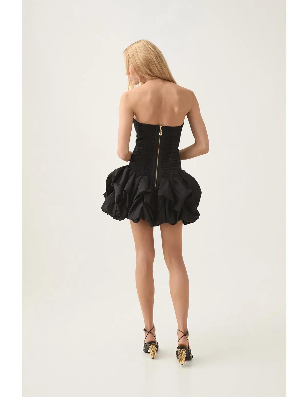 Aje Violette Bubble Hem Mini Dress Black Size 8 - Image 2