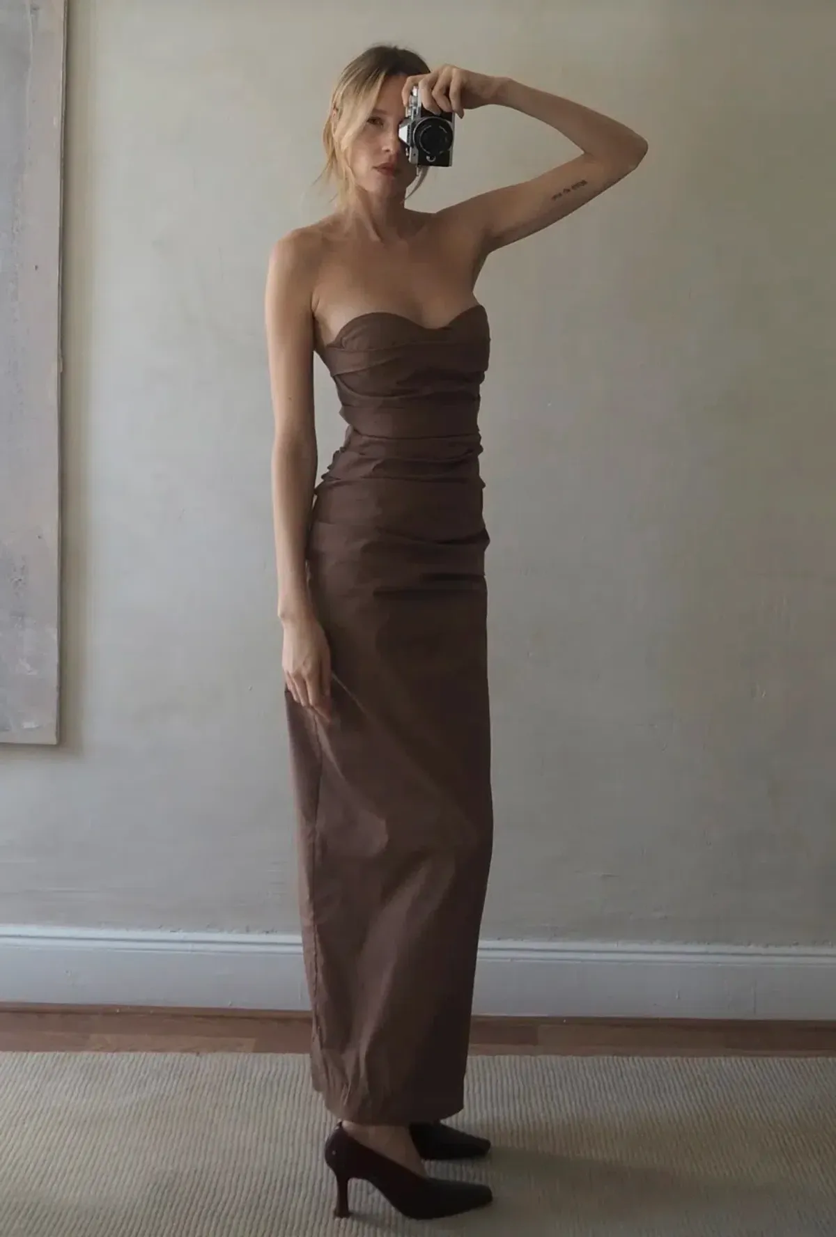 Sir the Label Alba Strapless Maxi Dress Gown in Mocha Size 2 / AU 10 / M - Image 9