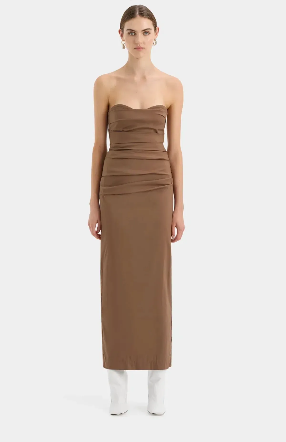 Sir the Label Alba Strapless Maxi Dress Gown in Mocha Size 2 / AU 10 / M - Image 6