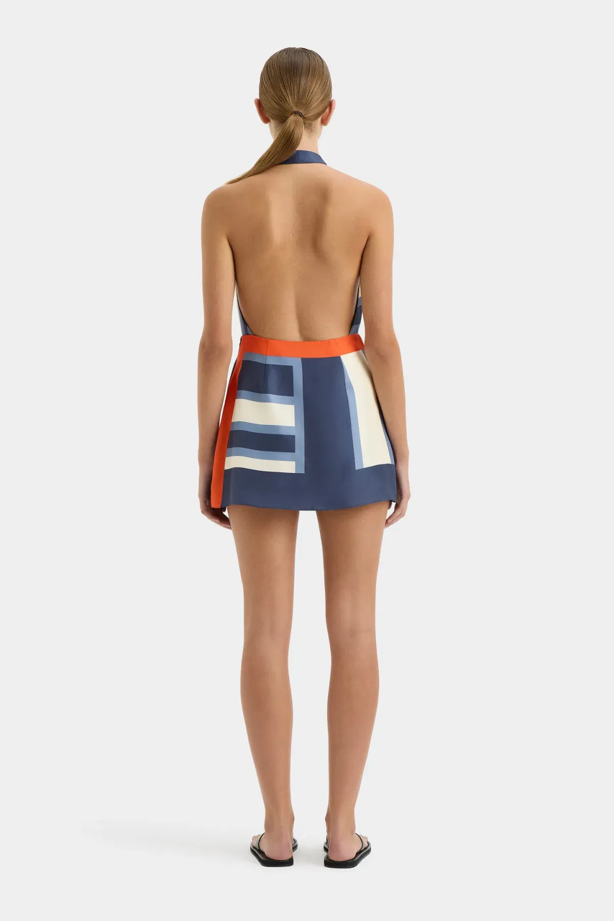 Sir The Label Dazed Wrap Halter Mini Dress Studio Print Size 6 - Image 3