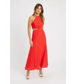Kookai  Hayman Cut Out Midi Dress Red Size AU 8 for rent on The Volte - image 1