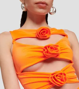 Giuseppe Di Morabito Rosette Cut Out Mini Dress Orange Size IT 40 / AU 8  for rent on The Volte - image 2