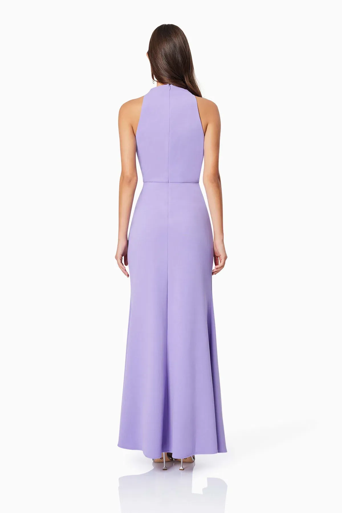 Elliatt Jade High Neckline Fitted Maxi Dress In Purple Size M / AU 10 - Image 2