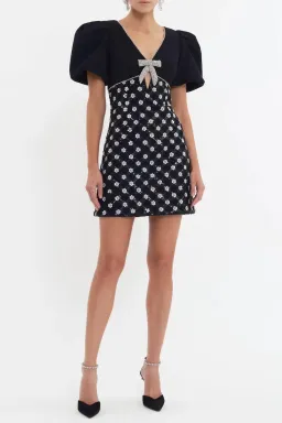 Rebecca Vallance Alivia Short Sleeve Mini Dress Black Size 10 for rent on The Volte - image 2