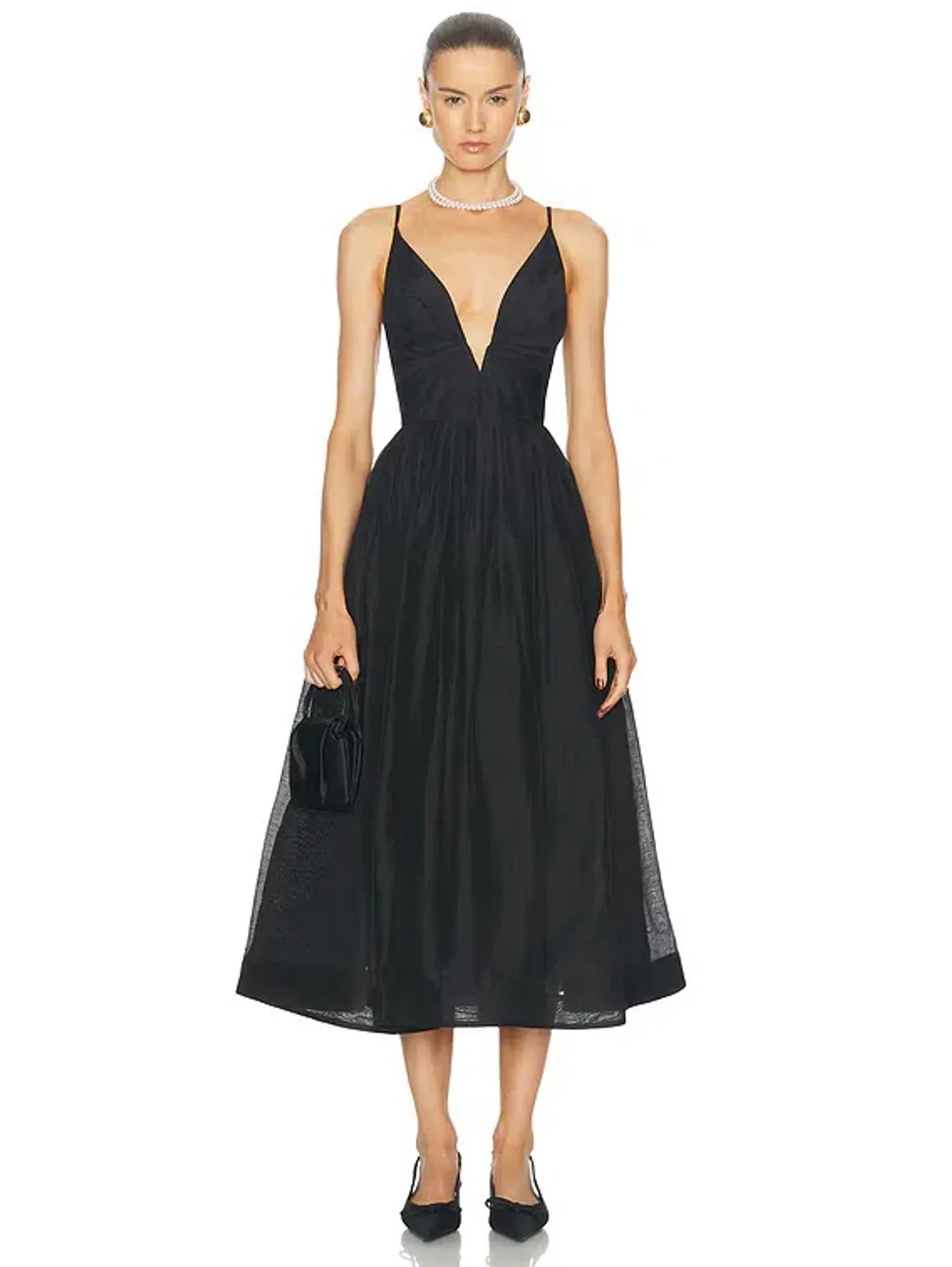 Zimmermann Illustration V Neck Midi Dress Black Size 1 / AU 10 - Image 1