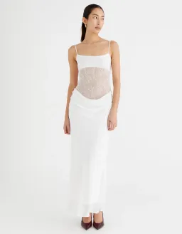 Benni Gabriel Maxi Dress White Lace Size 8 for rent on The Volte - image 1