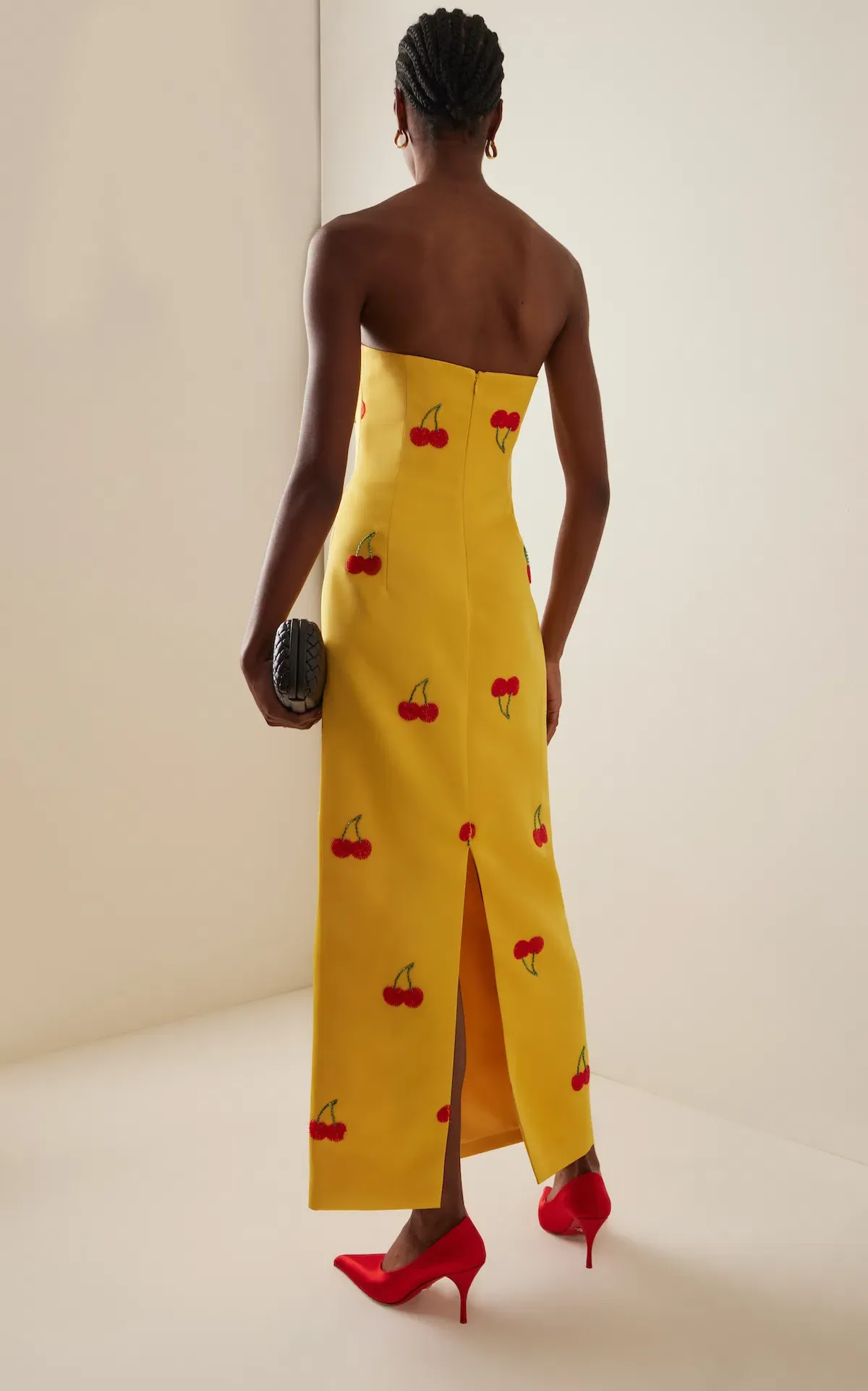 Leo Lin Rayna Embellished Bustier Maxi Dress Cherry Beading Size 14 - Image 3