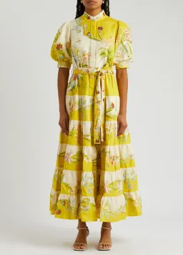 Alemais Ira Tiered Midi Dress Lemon/Cream Size AU 10 for rent on The Volte - image 3