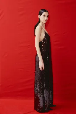 Alemais Geanie Sequin Gown Chocolate Brown Size 8 AU for rent on The Volte - image 18