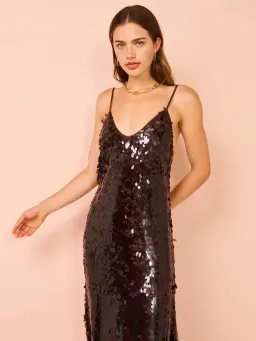 Alemais Geanie Sequin Gown Chocolate Brown Size 8 AU for rent on The Volte - image 7