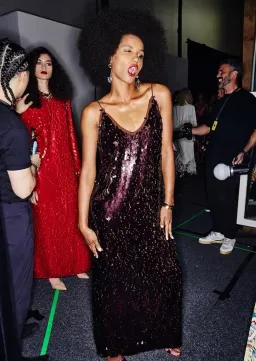 Alemais Geanie Sequin Gown Chocolate Brown Size 8 AU for rent on The Volte - image 1