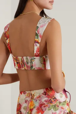 Zimmermann Wonderland Bralette and Tiered Skirt Set Elka Poppy Ivory Floral Size 1 / AU 10 for rent on The Volte - image 2