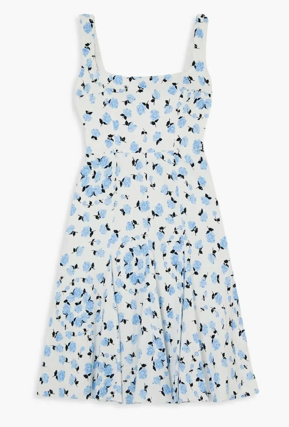 Emilia Wickstead Dena Floral Print Dress Swiss-dot Light Blue Size AU 12 - Image 4