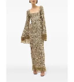 Rachel Gilbert Posie Maxi Gown Gold Size 10 for rent on The Volte - image 1