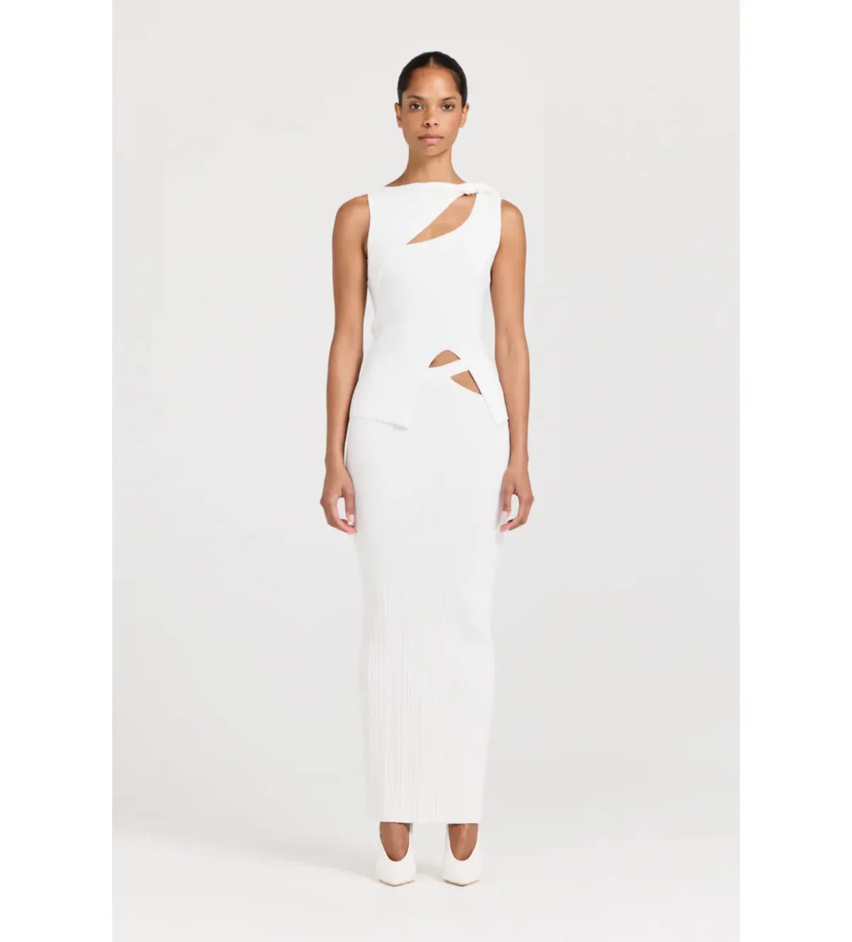 Henne Romee Knit Top and Skirt Set White Size AU 10 - Image 1