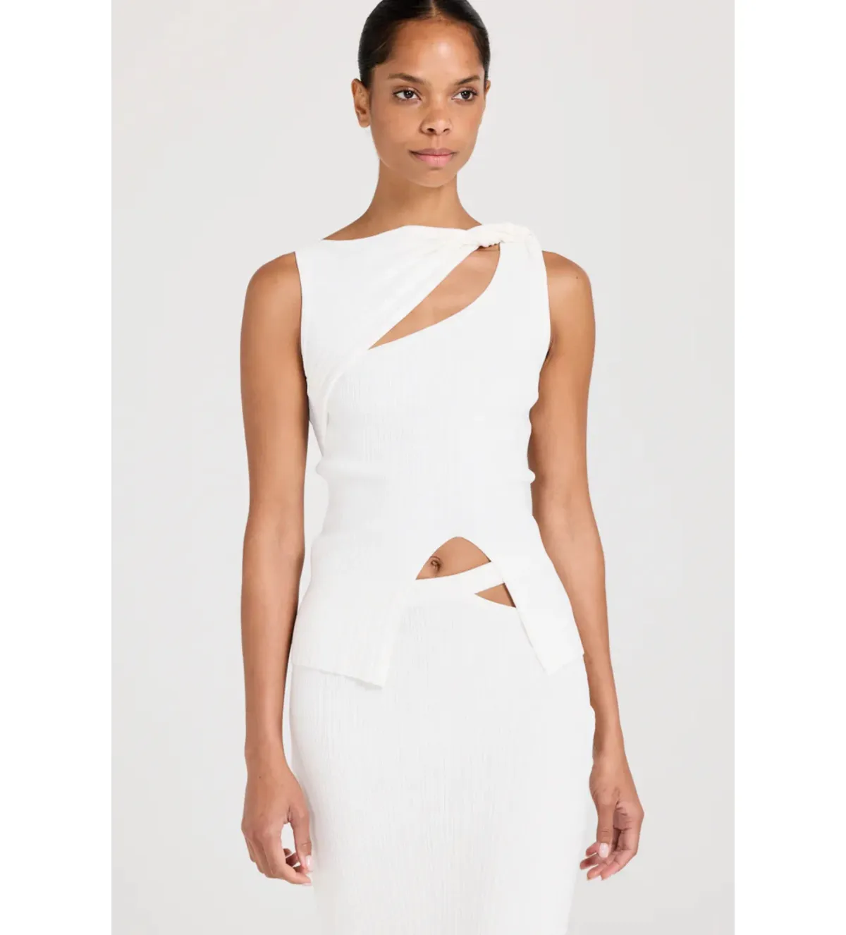 Henne Romee Knit Top and Skirt Set White Size AU 10 - Image 2