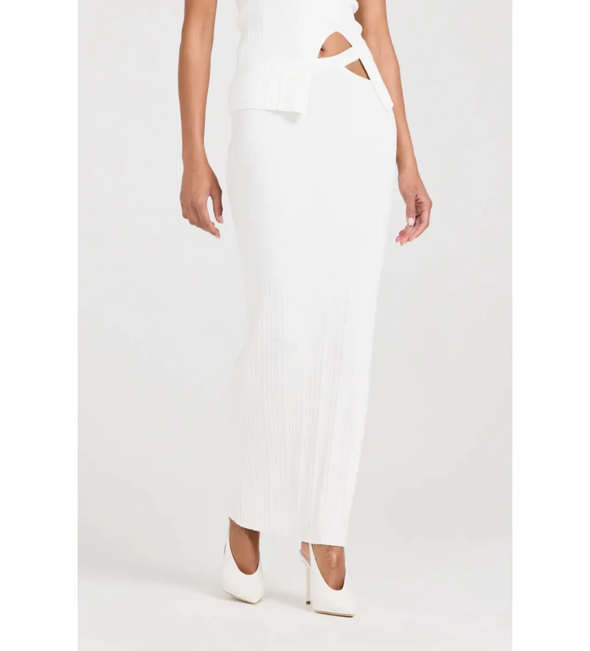 Henne Romee Knit Top and Skirt Set White Size AU 10 - Image 3