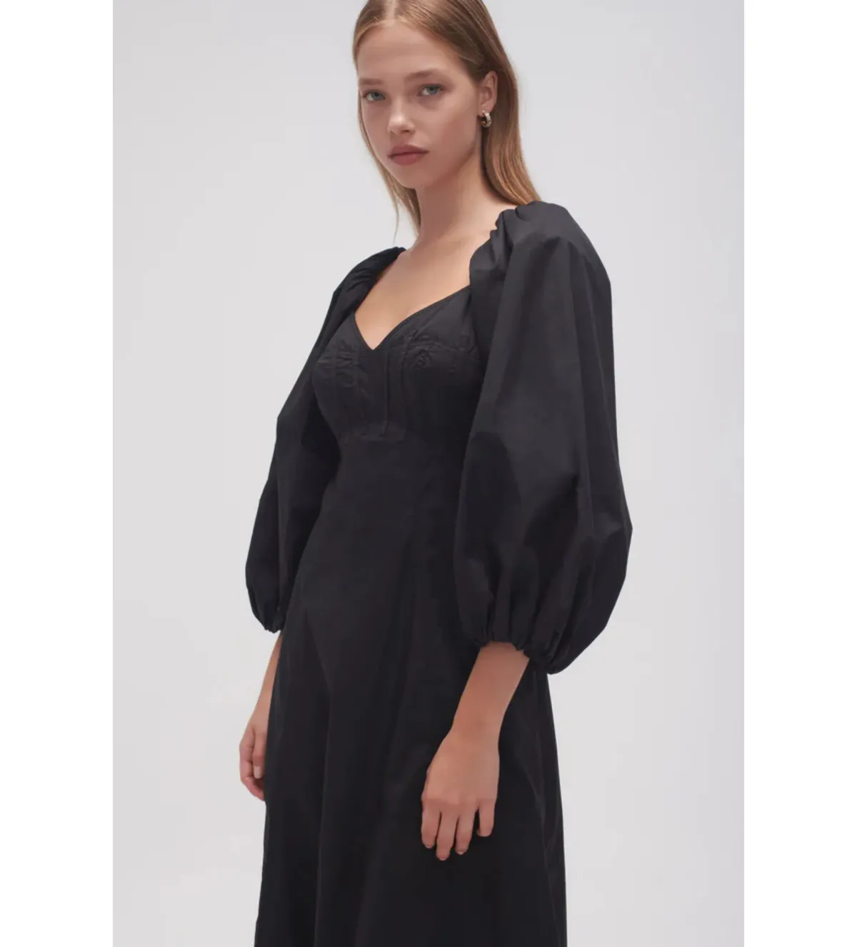 Aje Hester Corsetted Midi Dress Black Size AU 14 - Image 3