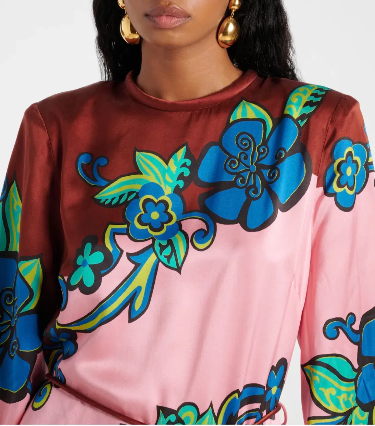 Alémais Azalea Silk Midi Dress Pink Floral Size AU 14 - Image 2