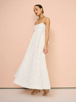 Alemais Iggy Embroidered Midi Dress White Size AU 8 for rent on The Volte - image 1