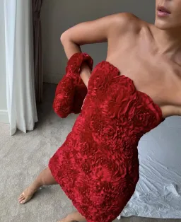 Aje Gazer Rosette Mini Dress Scarlet Red Size 8 for rent on The Volte - image 1