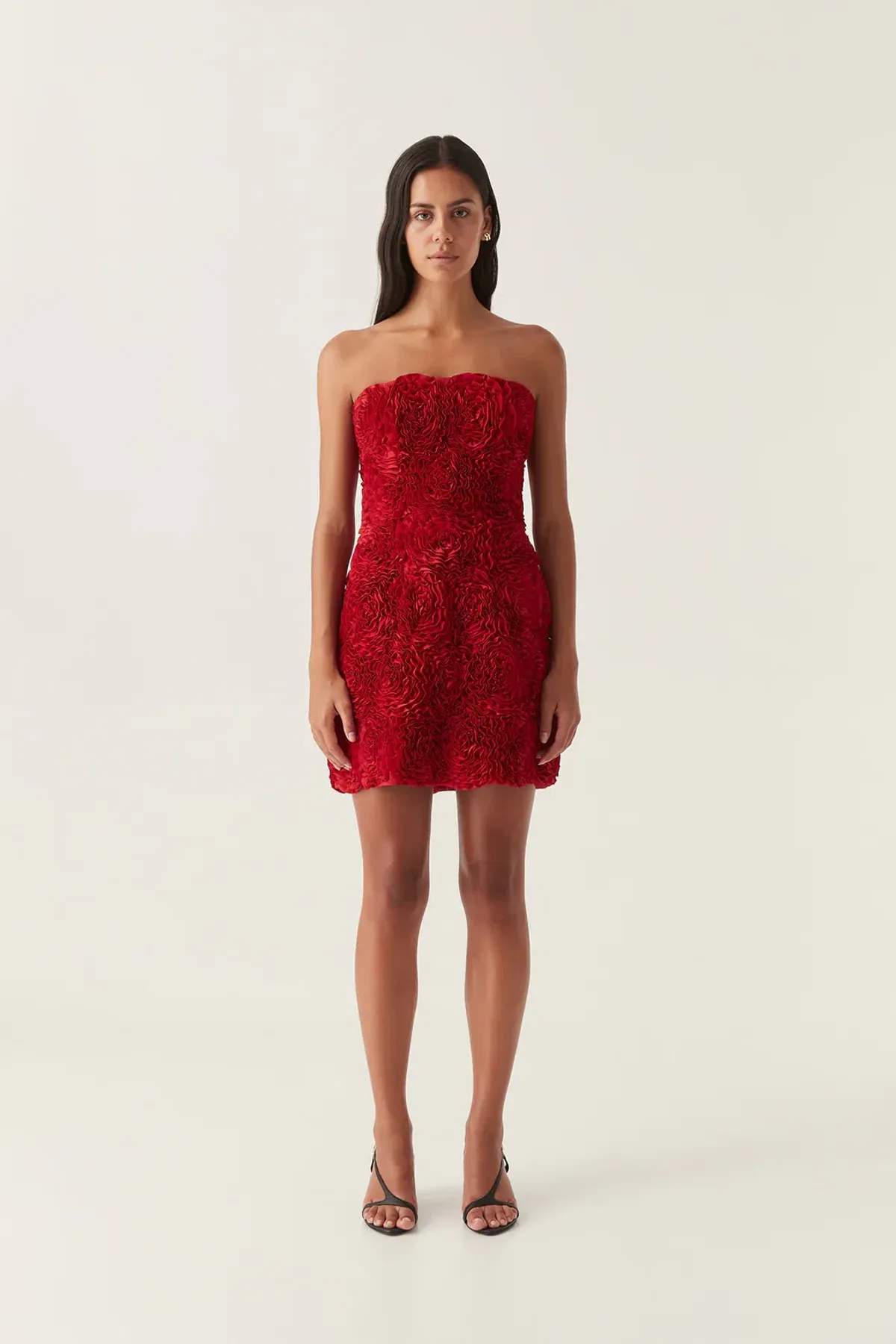 Aje Gazer Rosette Mini Dress Scarlet Red Size 6 - Image 2