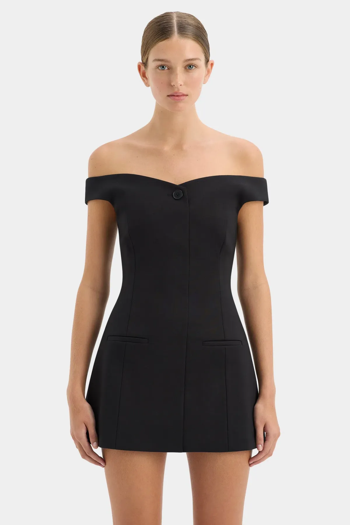 Sir the Label Sandrine Off Shoulder Mini Dress Black Size 0 / AU 6 - Image 2