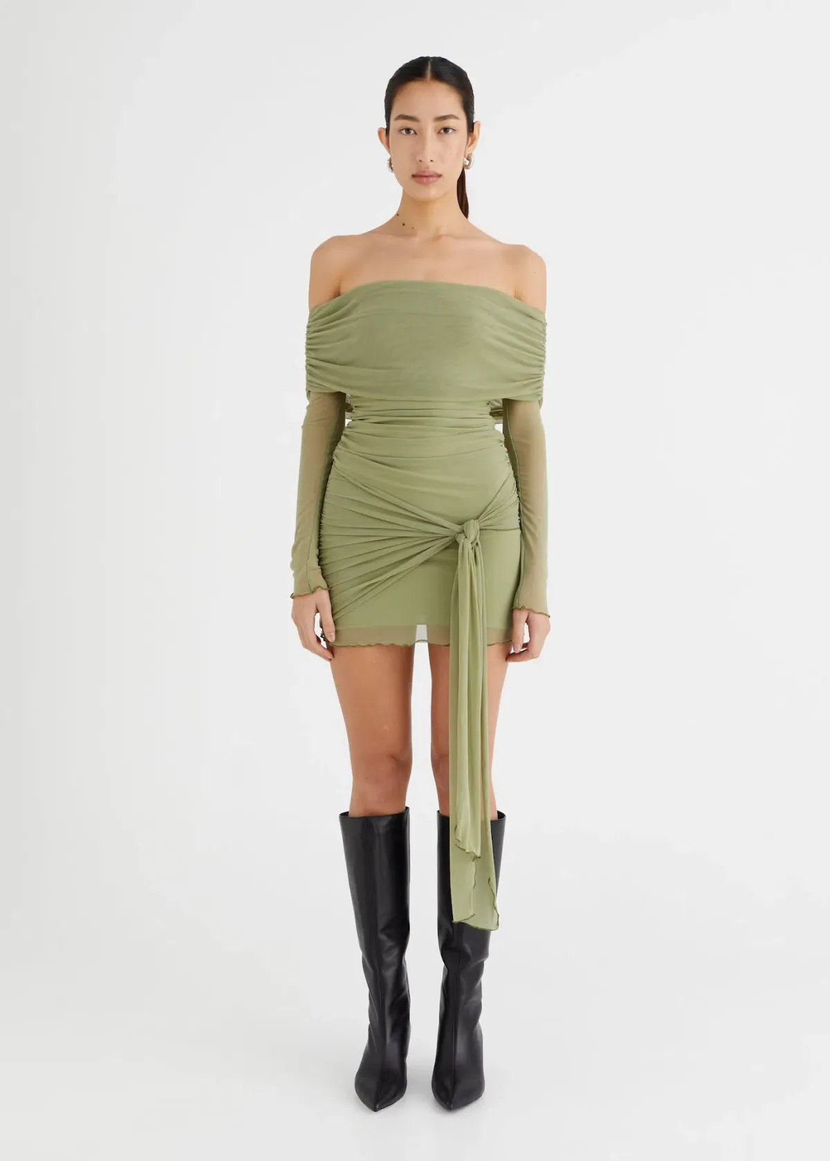 Benni Yasmin Mini Dress Pistachio Size 6 - Image 1