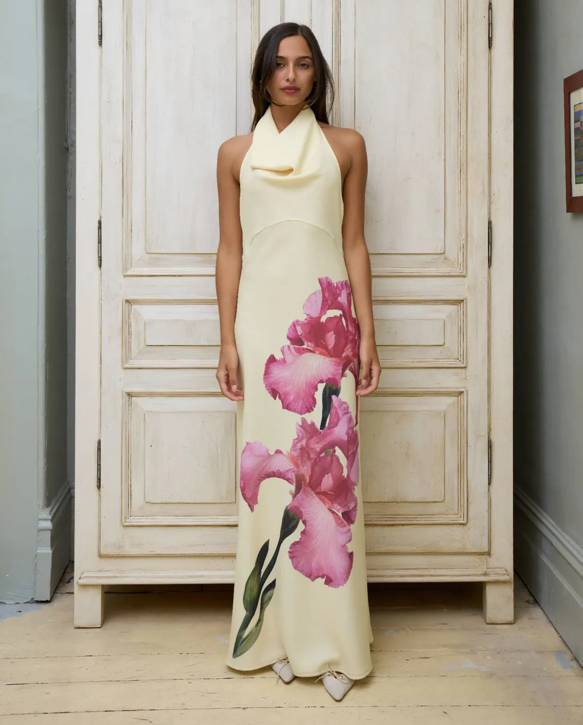 With Harper Lu Cowl Slip Dress Iris Floral Size XL / AU 14 - Image 1