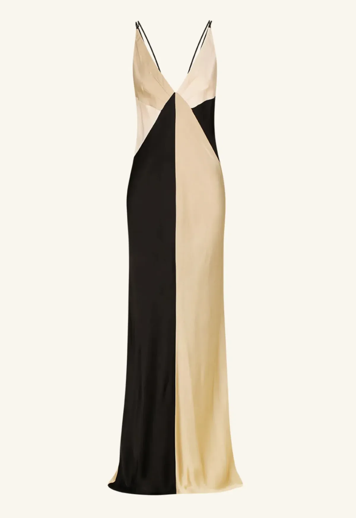 Shona Joy Sofia Contrast Double Strap Maxi Dress in Black/Multi Size 8 - Image 6