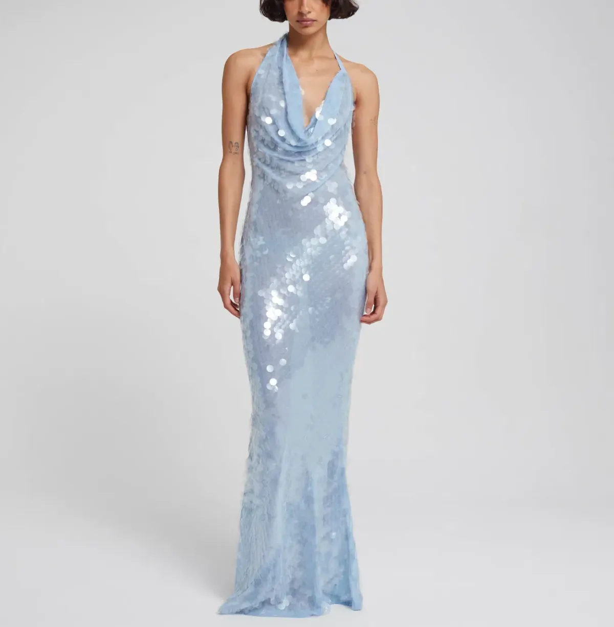 Rat & Boa Anais Maxi Dress Gown In Blue Sequin Size XXS / Au 4 - Image 5