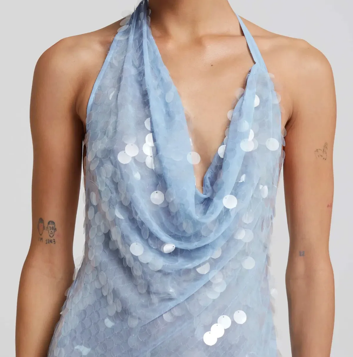Rat & Boa Anais Maxi Dress Gown In Blue Sequin Size XXS / Au 4 - Image 2