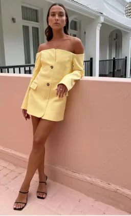 Sir The Label Sandrine Tailored Mini Dress in Limone Size 2 / 10 for rent on The Volte - image 1