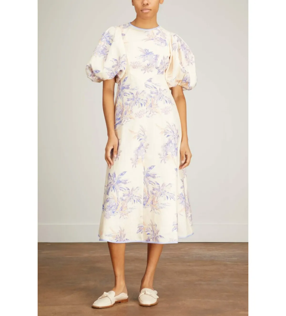 Zimmermann Linen Day Midi Dress in Pearl Palm Toile Size 2 / AU 12 - Image 1